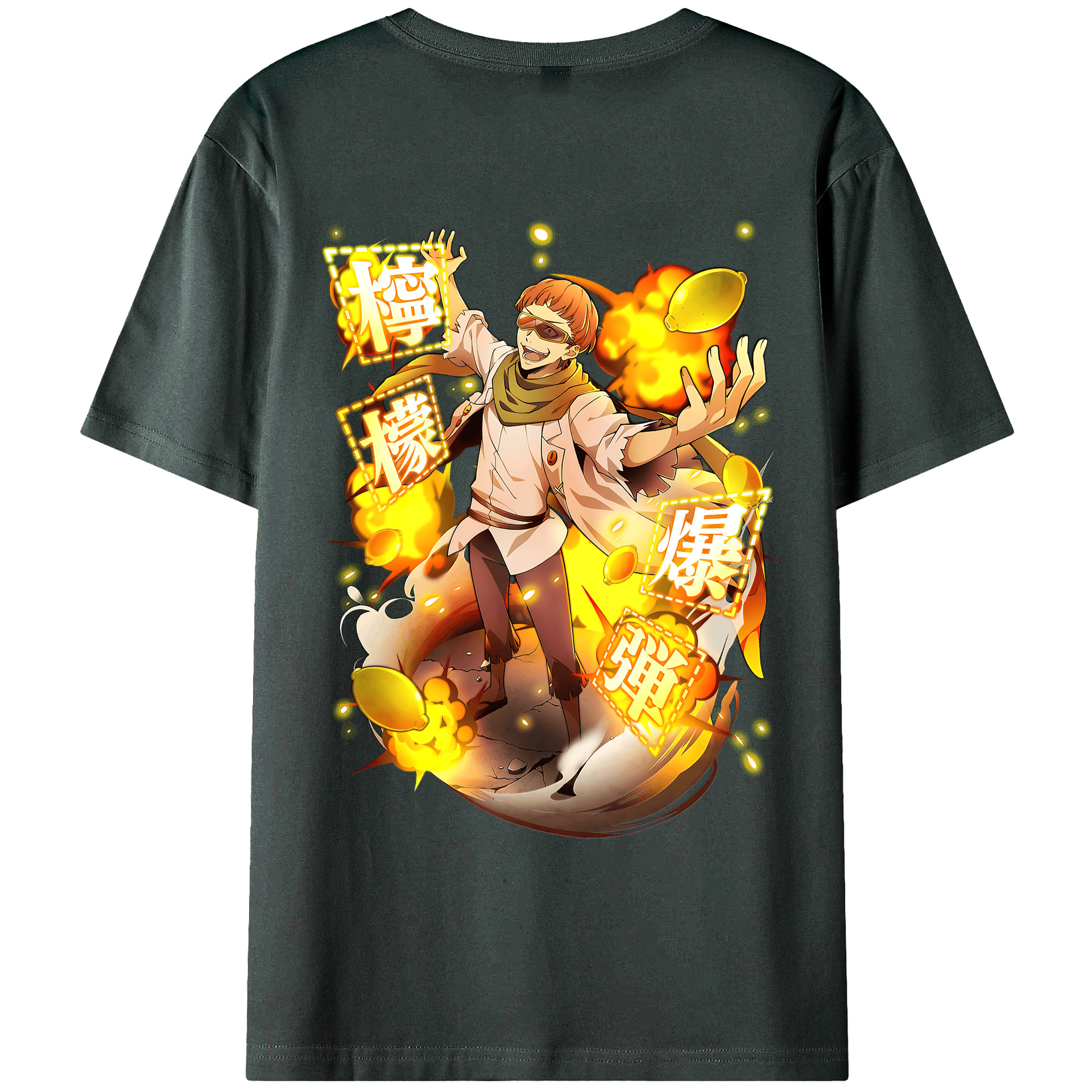 （画像用） 文豪ストレイドッグス Bungo Stray Dogs 綿100％ メンズ半袖Tシャツ（バックプリント） 通気性